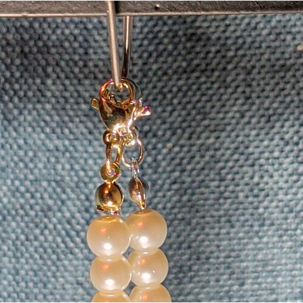 Faux Pearl Purse Charm Gold Silver Tone W Letter Initial - Picture 16 of 16